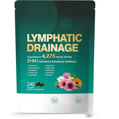 Drenaggio Linfatico — Formula 21-in-1 con Echinacea, Tarassaco e Bardana