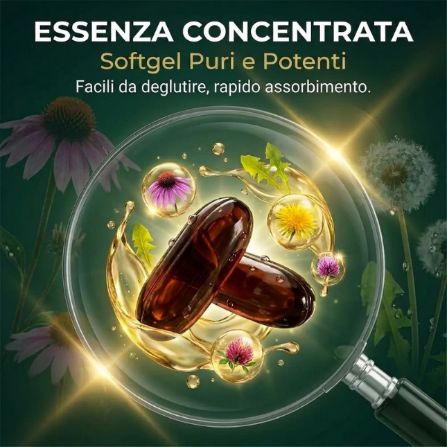 Drenaggio Linfatico — Formula 21-in-1 con Echinacea, Tarassaco e Bardana